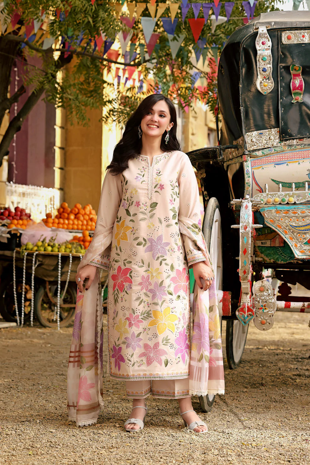 Zab - Unstitched Luxury Lawn Heavy Embroidered 3PC Suit - zab1356