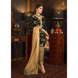 Velvet Heavy Embroidered Shirt With Organza Heavy Embroidered Dupatta - zab983