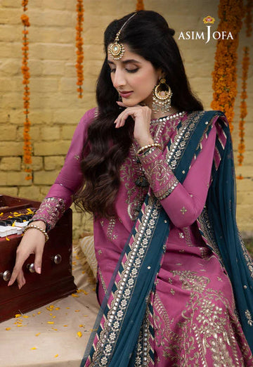 zab721 Asim Jofa, unstitched 3 piece embroidered Lawn summer suit