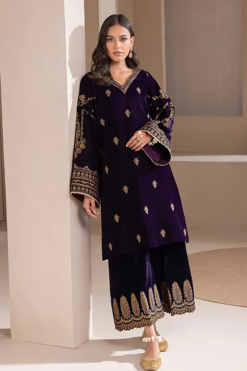 Baroque - Embroidered Velvet 3piece suit - zab972