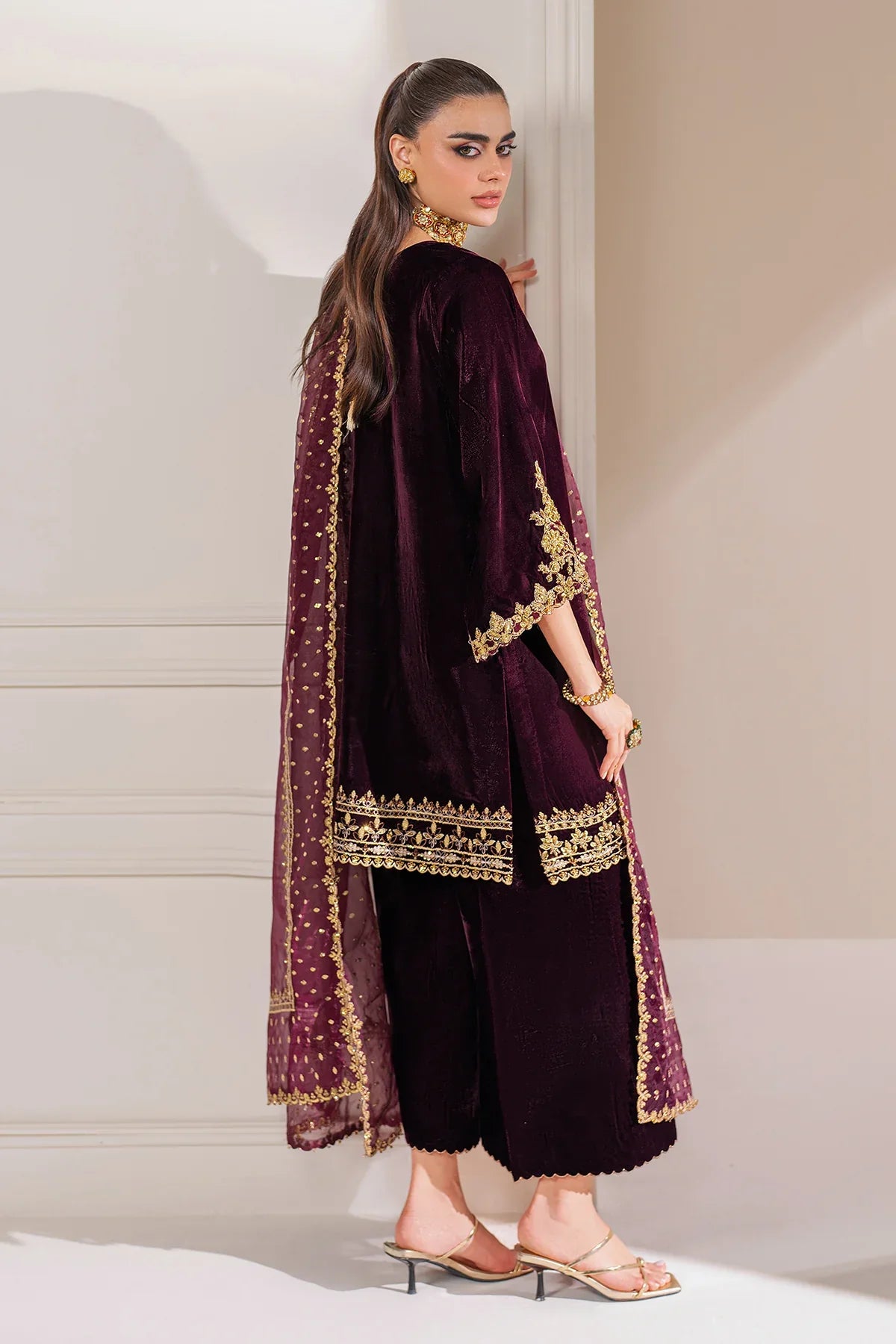 Barouqe Micro Velvet 9000 Festive 3 Piece Dress - zab979