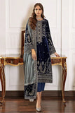 Baroque- Winter 3PC Velvet Embroidered Suit - zab971