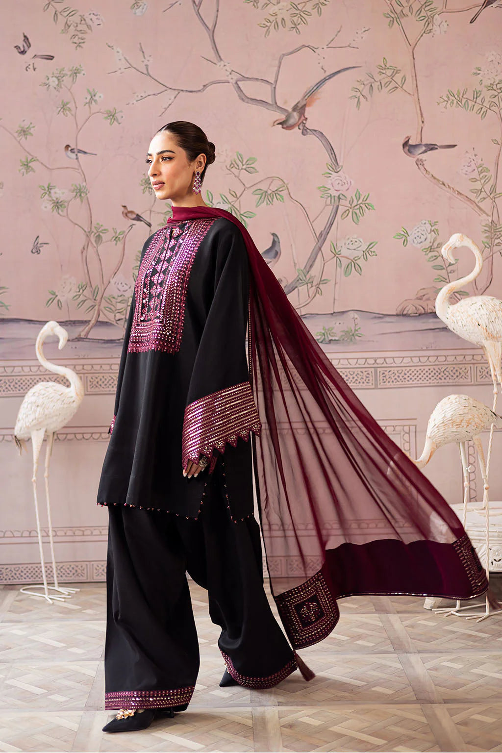 ZAB - Lawn 3PC Embroidered Suit - Zab1341
