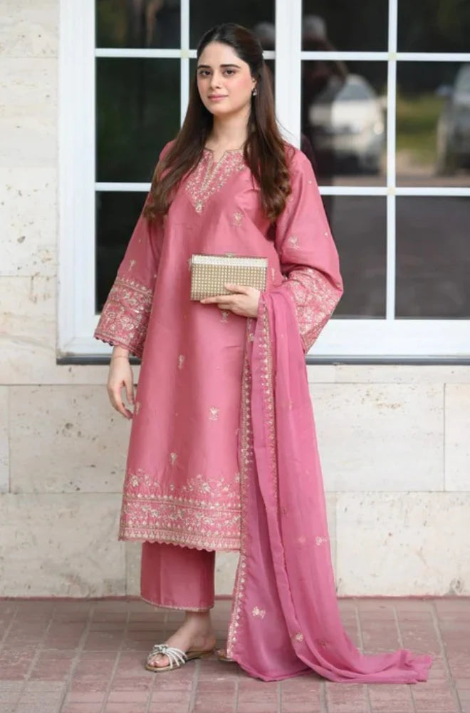 Summer 3PC Lawn Embroidered Suit - zab1336