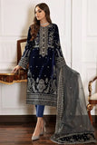 Baroque- Winter 3PC Velvet Embroidered Suit - zab971