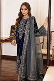 Baroque- Winter 3PC Velvet Embroidered Suit - zab971