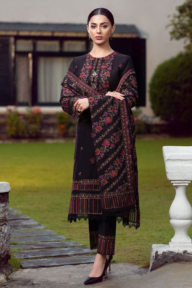 ZAB2098 Bareeze Unstitched 3pcs Embroidered Dhanak Suit with Heavy Embroidered Shawl