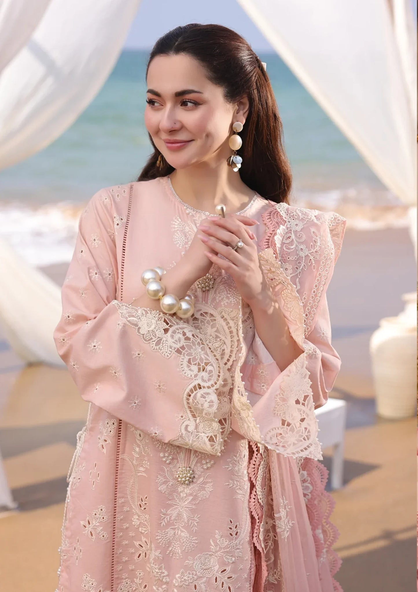 Chikenkari Qalamkar Embroidered 3 PC Lawn - zab1009