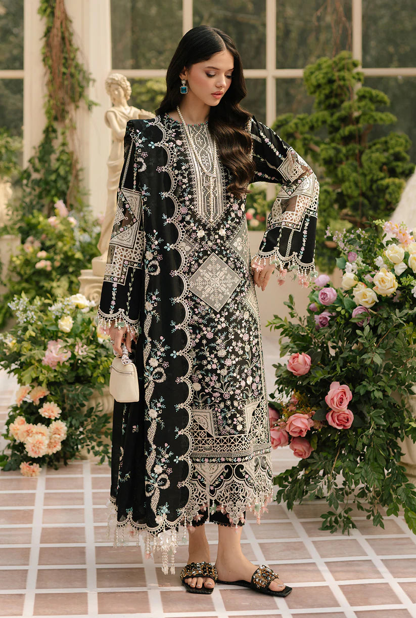 Zab - Unstitched Luxury Lawn Heavy Embroidered 3PC Suit - zab1346