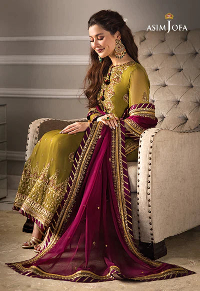 3PC Dhanak Heavy Embroidered Shirt & Organza Embroidered Chiffon zab731