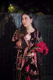 Maria B - Velvet Dress with Embroidered Dupatta - zab992
