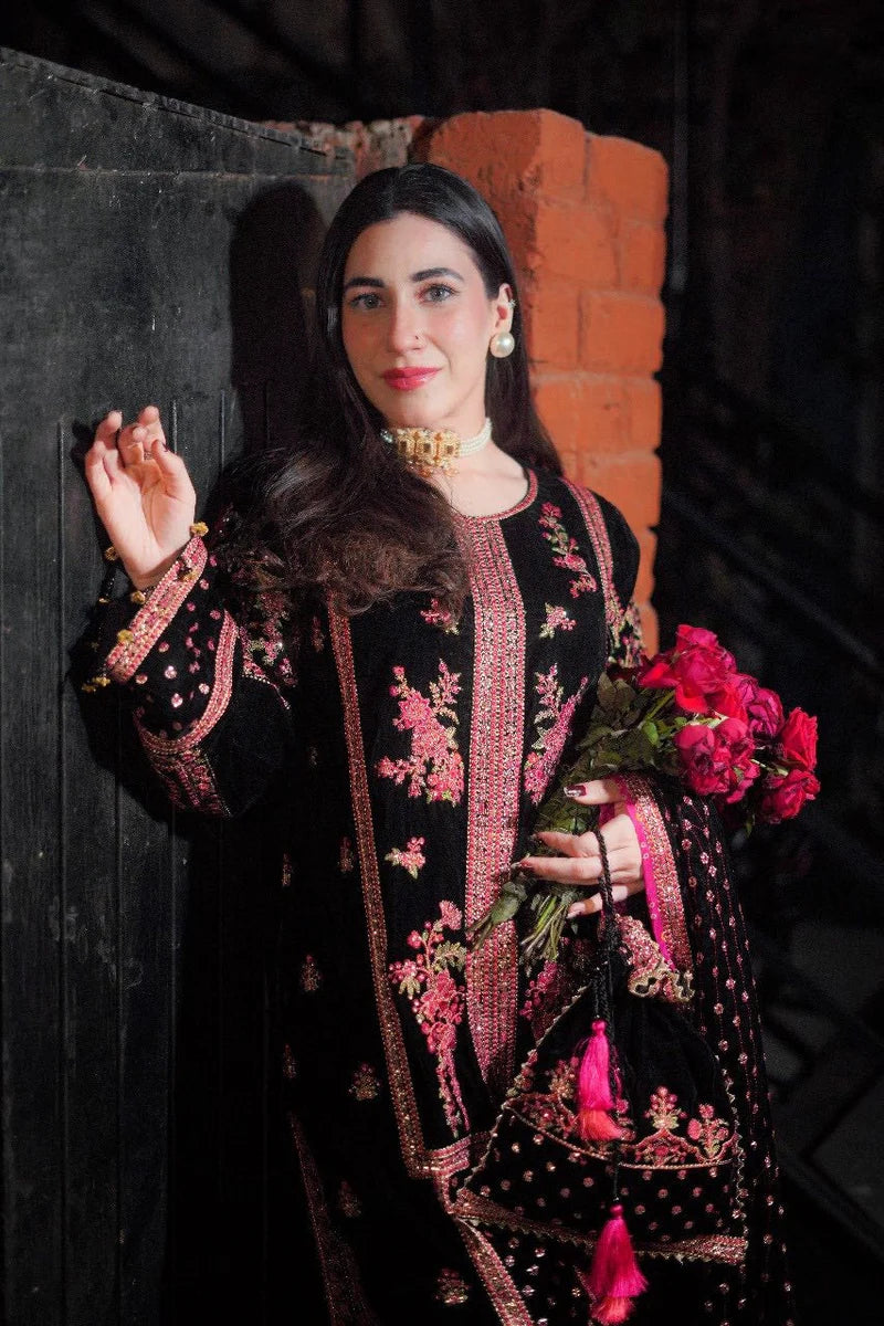 Maria B - Velvet Dress with Embroidered Dupatta - zab992