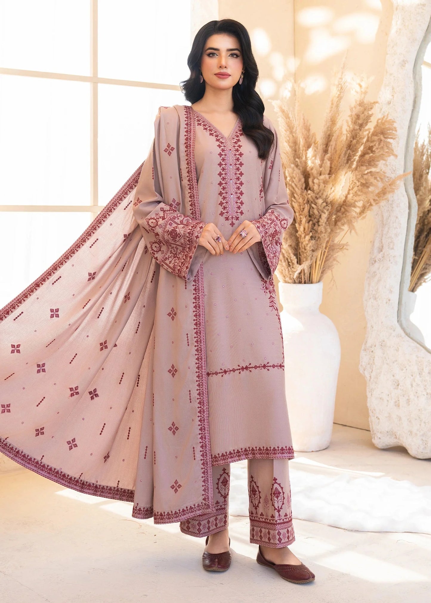 Zab - Lawn 3PC Embroidered Suit - zab1398