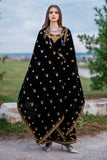 zab956 Unstitched 3PCs Embroidered Velvet Dress With Embroidered Velvet Shawl