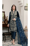 Jazmin - Embroidered Velvet 3-Piece Dress - zab984