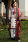 zab857 HUSSAIN REHAR - 3PC DHANAK EMBROIDERED SHIRT WITH TWILL PRINTED SHAWL