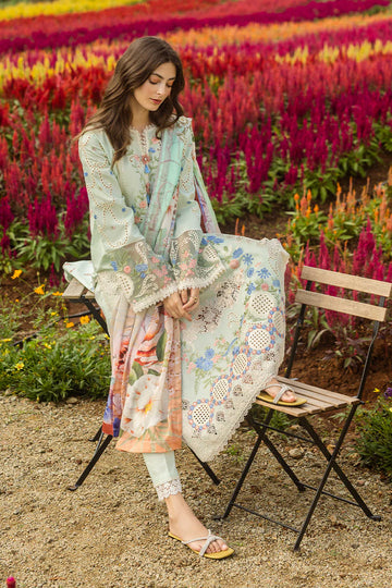 Maria B - 3PC Lawn Chickenkari Embroidered Suit - zab935