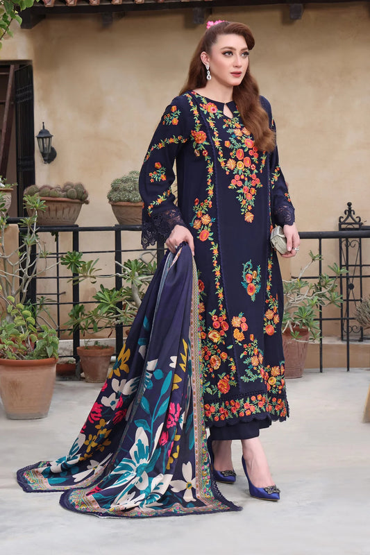 Asim Jofa, unstitched 3 piece Lawn sequence embroidered suit - zab1332