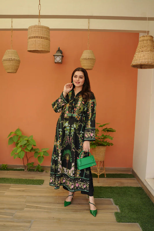 Aneela's 3PCS UNSTITCHED SUIT FABRIC Digtal printed Silk - zab1486