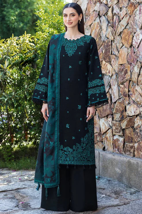 Bareeze 3-Piece Embroidered Lawn Dress Design with Chiffon Printed Dupatta - zab1298