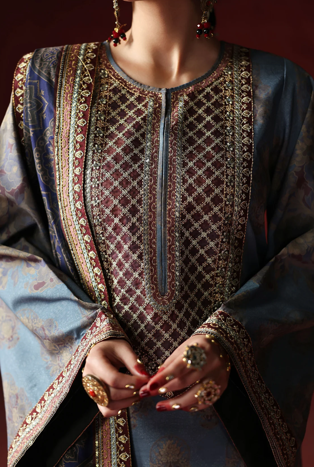 AsimJofa - Unstitched Luxury Lawn Heavy Embroidered 3PC Suit - zab1436
