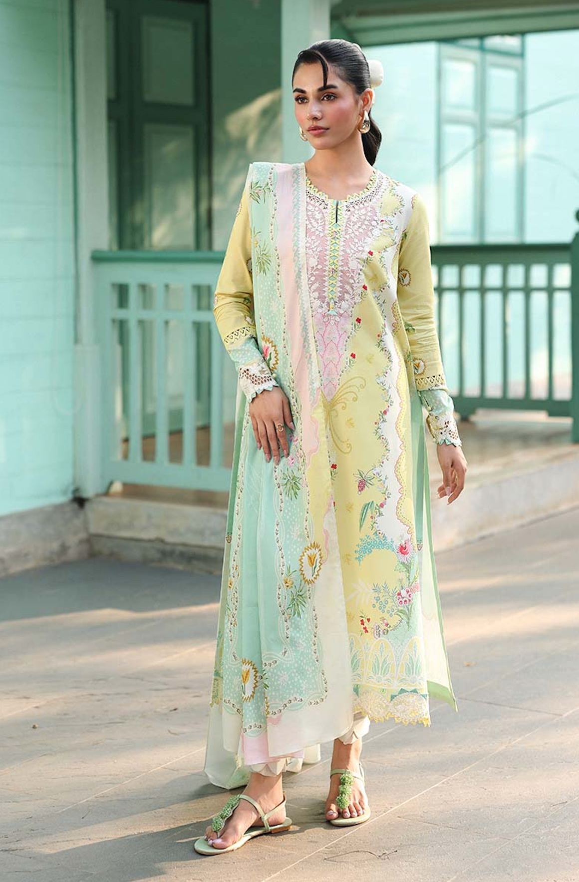 Qalamkar - Summer 3PC Lawn Digital Printed Dress - zab1448