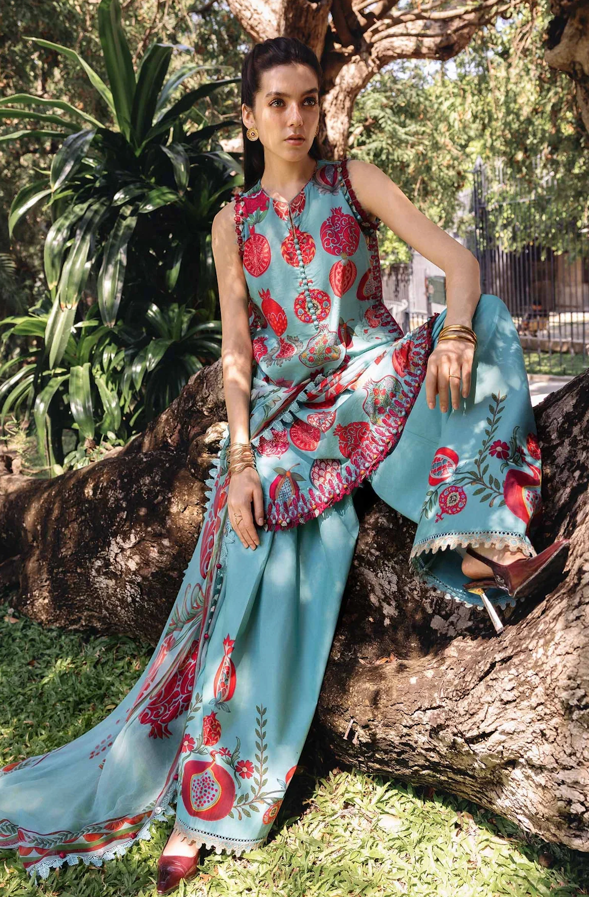 Khaadi - Summer 3PC Lawn Digital Printed Dress - zab1449