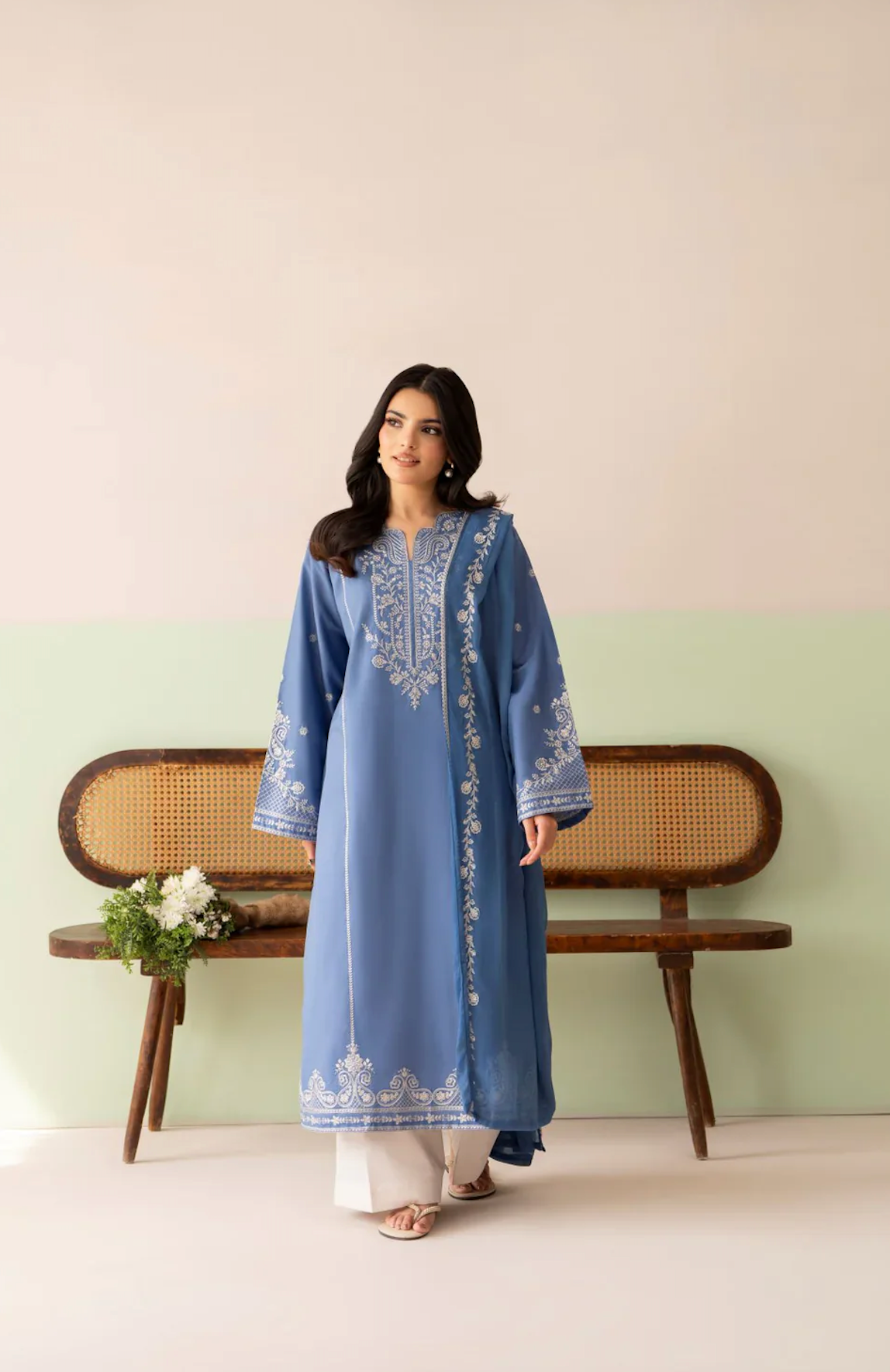 Cross Stitch - Summer-3PC Lawn Embroidered Suit - zab1459