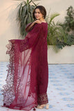 Velvet 3-Piece Dress with Embroidered Organza Dupatta - zab948