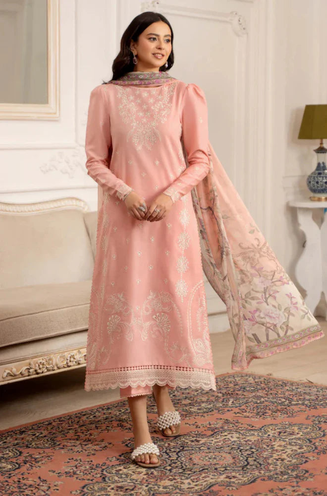 ZAB - Summer 3PC Lawn Embroidered Suit - zab1337