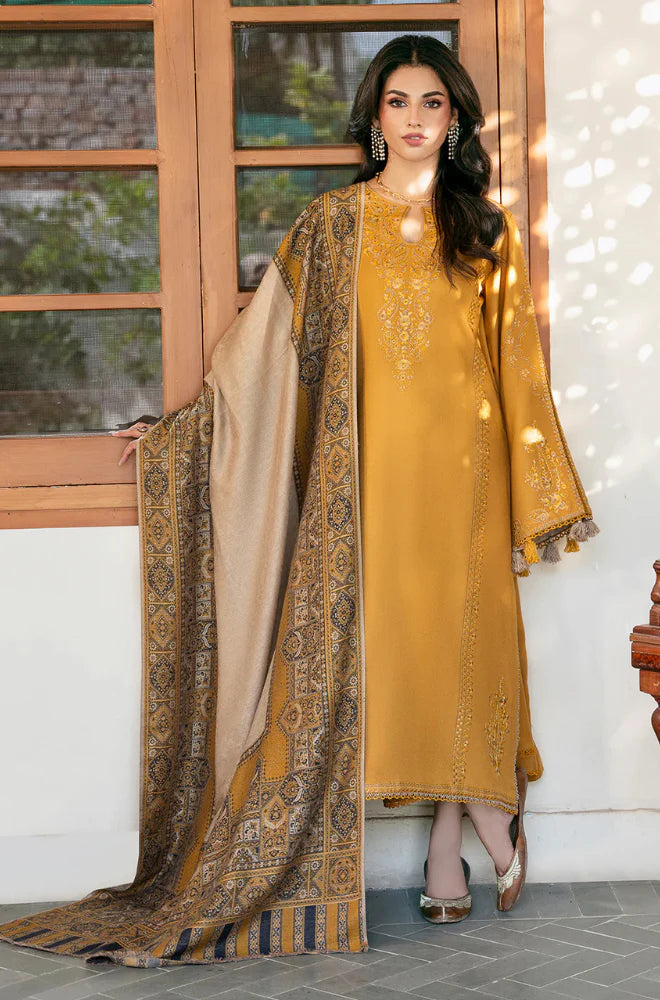 izel - Winter 3PC Dhanak Embroidered Suit - zab1225
