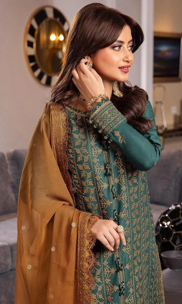 zab536/2 Asim Jofa - 3PC Lawn Embroidered Suit