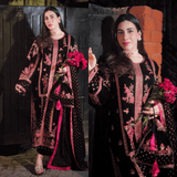 Maria B - Velvet Dress with Embroidered Dupatta - zab992