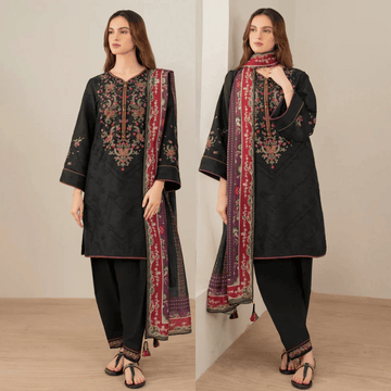 Maria B - 3PC Lawn ChickenKari Embroidered Suit - zab929