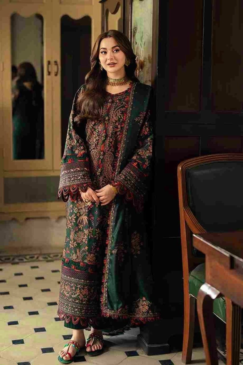 Asim Jofa, unstitched 3 piece Lawn sequence embroidered suit - zab1248