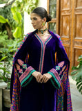 Charizma Embroidered Velvet 3piece suit - zab975