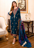 ZAB - Embroidered Velvet Dress with Wool Shawl - zab989
