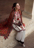 zab857 HUSSAIN REHAR - 3PC DHANAK EMBROIDERED SHIRT WITH TWILL PRINTED SHAWL