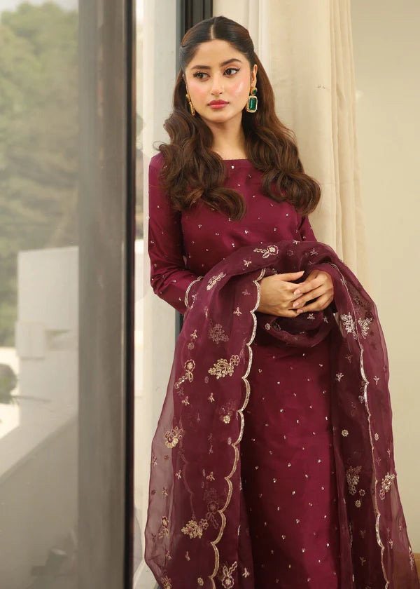 Eilf Silk collection 3PCS UNSTITCHED SUIT FABRIC Digtal printed - zab1482