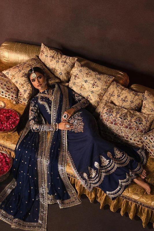 AFROZEH - Velvet (9000) embroidery suit Net Embroidered dupatta - zab996