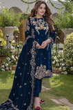 zab955 Embroidered Velvet Three piece With Velvet Shawl Winter Collection