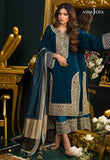 3PC Velvet Heavy Embroidered Shirt With Organza Dupatta -Zab300