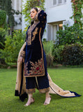 3-Piece Unstitched Heavy Embroidered Velvet Suit - zab980
