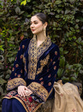 3-Piece Unstitched Heavy Embroidered Velvet Suit - zab980