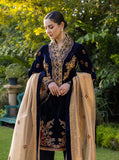 3-Piece Unstitched Heavy Embroidered Velvet Suit - zab980