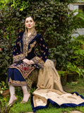 3-Piece Unstitched Heavy Embroidered Velvet Suit - zab980