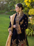 3-Piece Unstitched Heavy Embroidered Velvet Suit - zab980