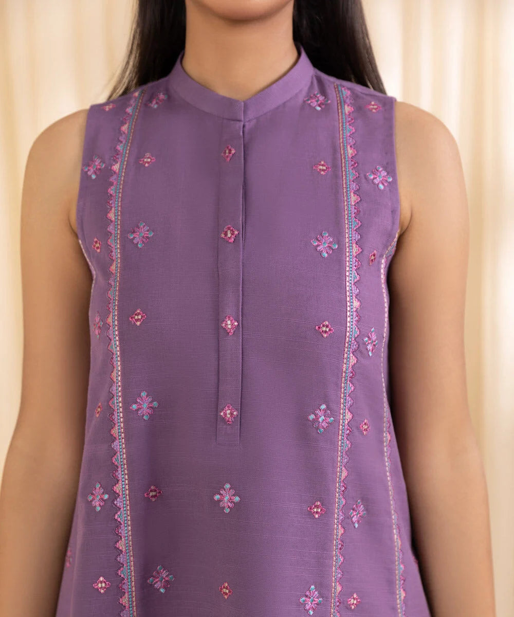 Sapphire - Winter 3PC Dhanak Embroidered Suit - zab1246
