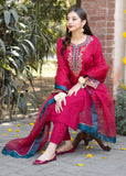 ZAB598 AISLING 3PC EMBROIDERED LINEN WITH ORGANZA DUPATTA