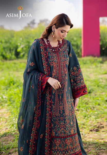 AsimJofa - Summer 3PC Lawn Embroidered Suit - zab1401
